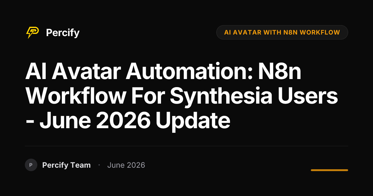 AI Avatar Automation: N8n Workflow for Synthesia Users - June 2026 Update - Percify AI Avatar Blog Cover