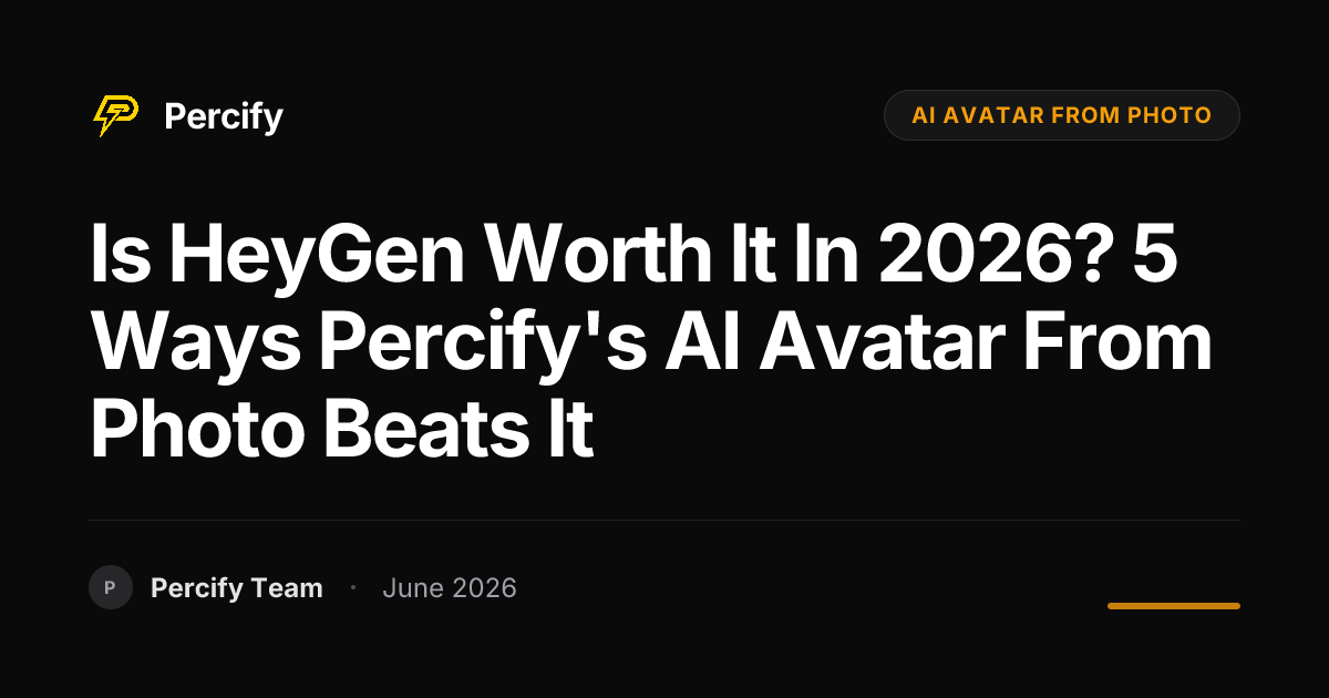 Is HeyGen Worth It in 2026? 5 Ways Percify's AI Avatar from Photo Beats It - Percify AI Avatar Blog Cover