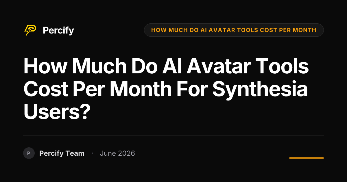 How much do AI avatar tools cost per month for Synthesia users? - Percify AI Avatar Blog Cover