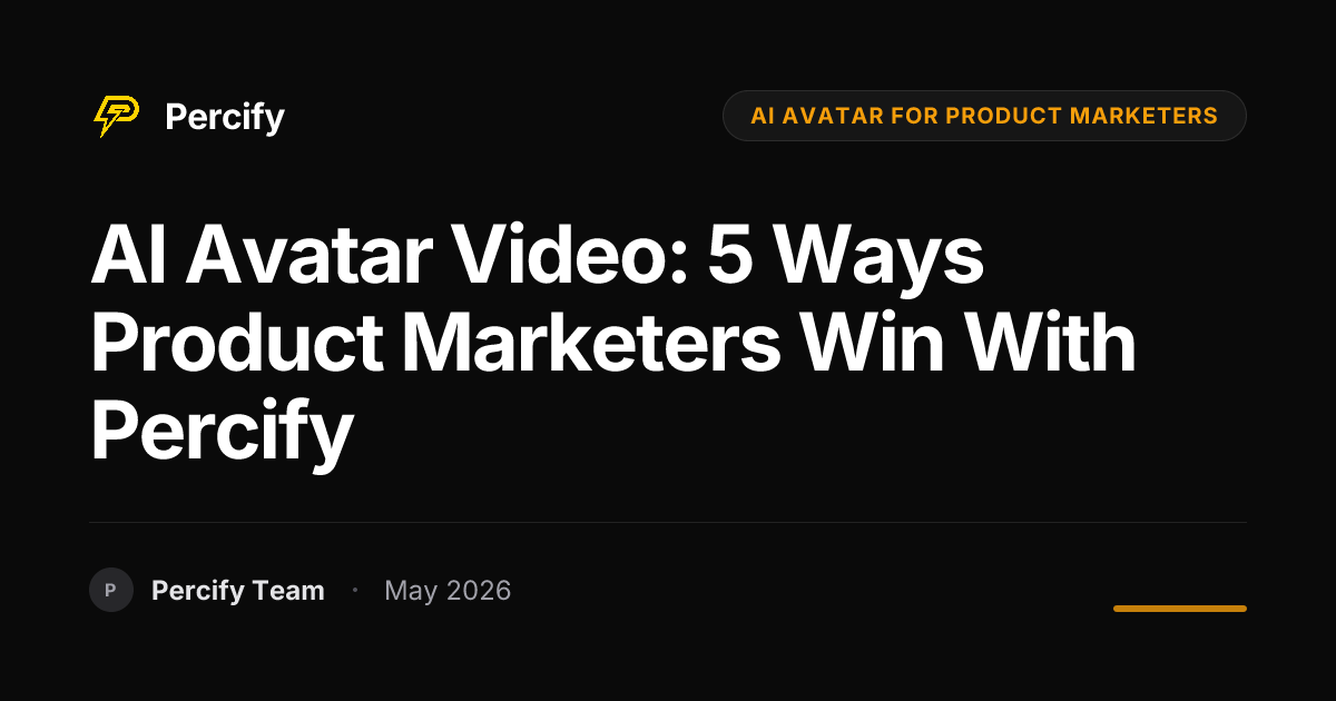 AI Avatar Video: 5 Ways Product Marketers Win with Percify - Percify AI Avatar Blog Cover