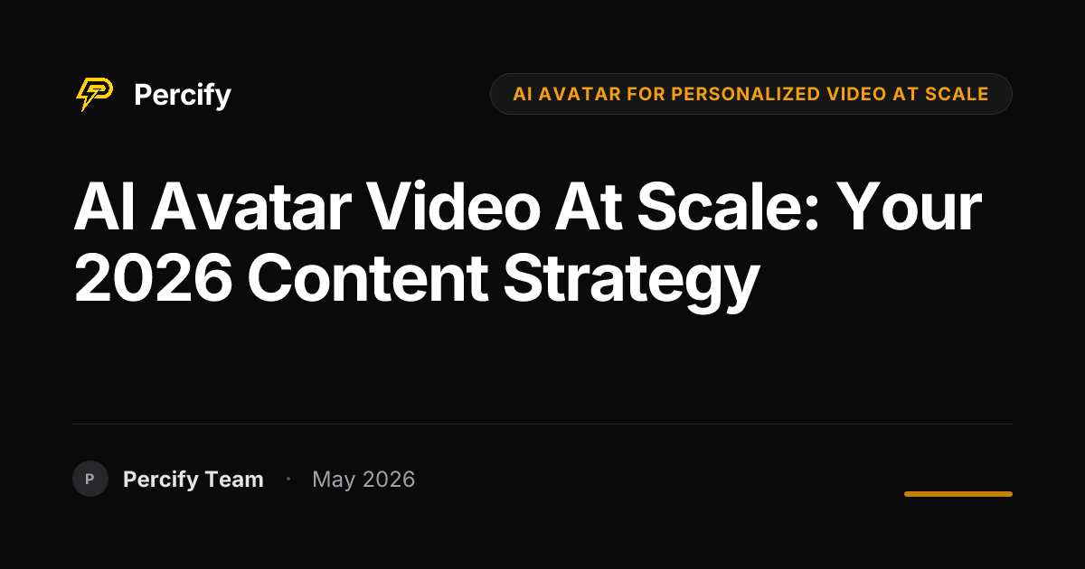 AI Avatar Video at Scale: Your 2026 Content Strategy - Percify AI Avatar Blog Cover