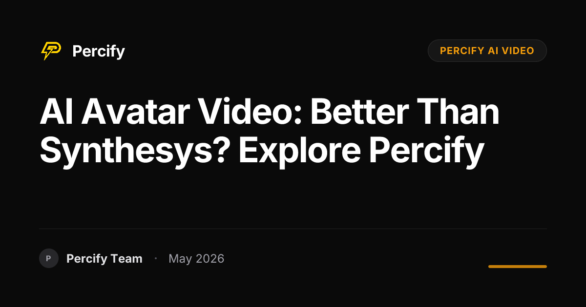 AI Avatar Video: Better Than Synthesys? Explore Percify - Percify AI Avatar Blog Cover