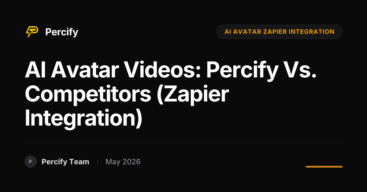 AI Avatar Videos: Percify vs. Competitors (Zapier Integration) - Percify AI Avatar Blog Cover