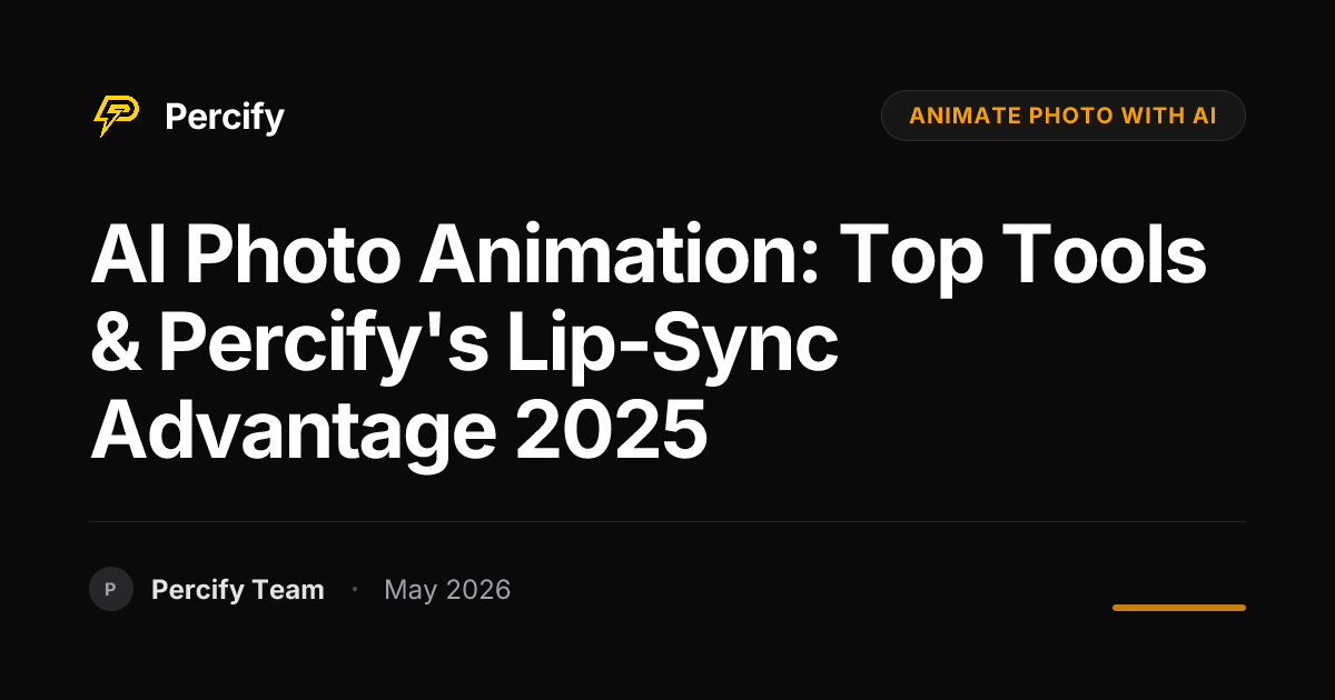 AI Photo Animation: Top Tools & Percify's Lip-Sync Advantage 2025 - Percify AI Avatar Blog Cover
