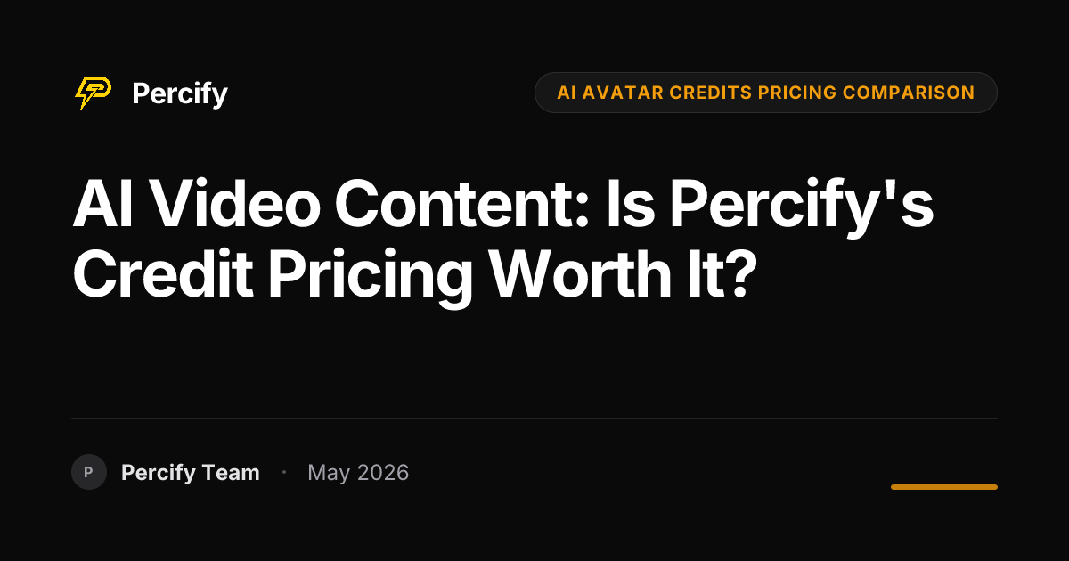 AI Video Content: Is Percify's Credit Pricing Worth It? - Percify AI Avatar Blog Cover