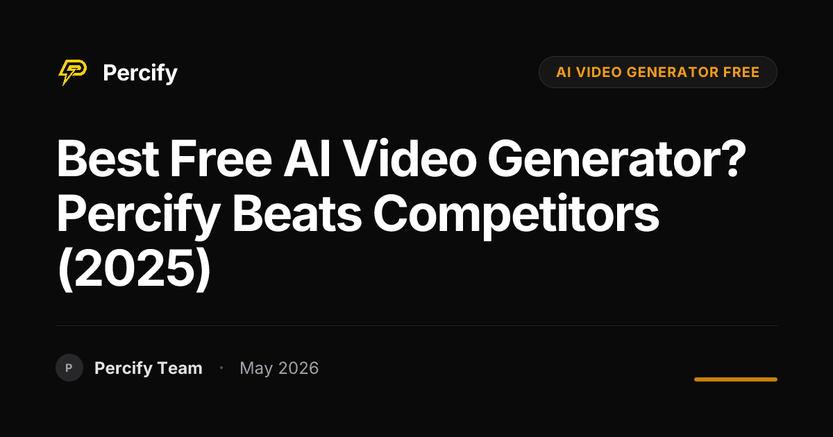 Best Free AI Video Generator? Percify Beats Competitors (2025) - Percify AI Avatar Blog Cover