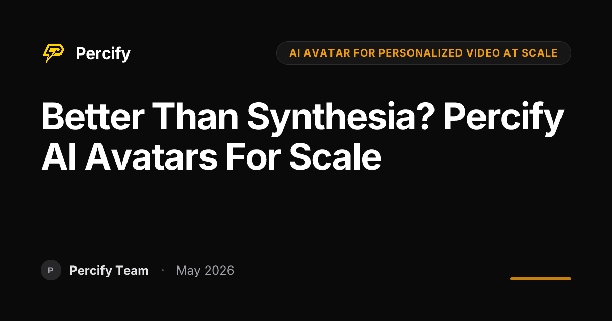 Better Than Synthesia? Percify AI Avatars for Scale - Percify AI Avatar Blog Cover