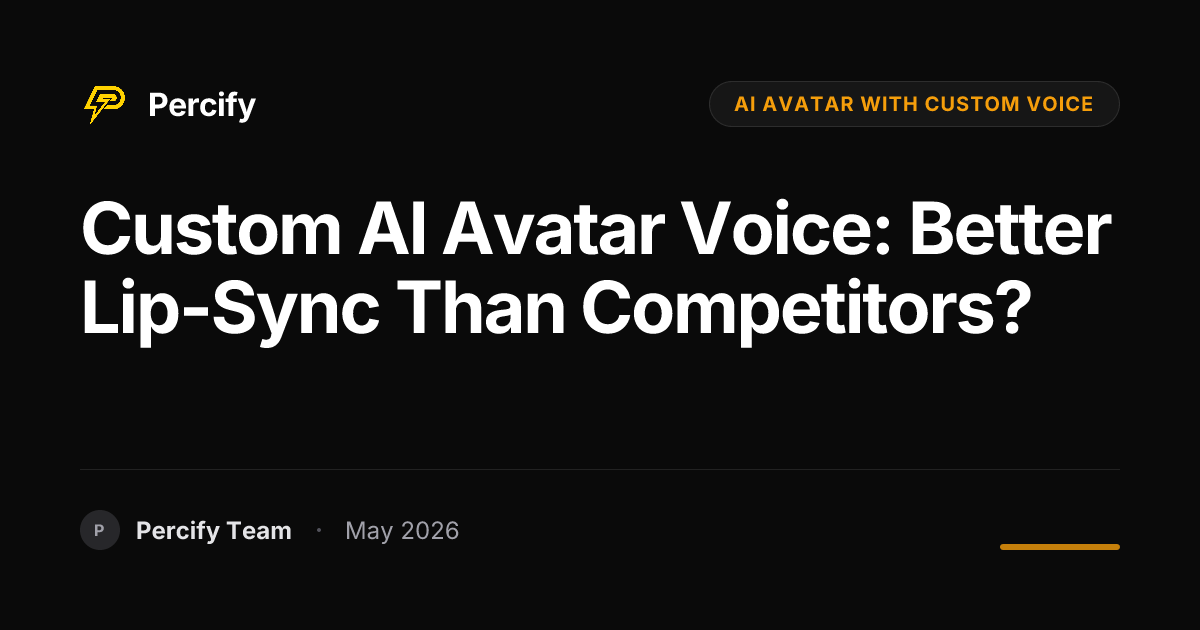 Custom AI Avatar Voice: Better Lip-Sync Than Competitors? - Percify AI Avatar Blog Cover