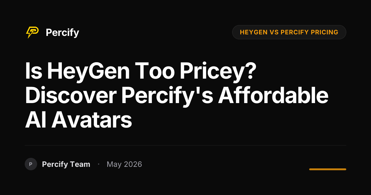 Is HeyGen Too Pricey? Discover Percify's Affordable AI Avatars - Percify AI Avatar Blog Cover