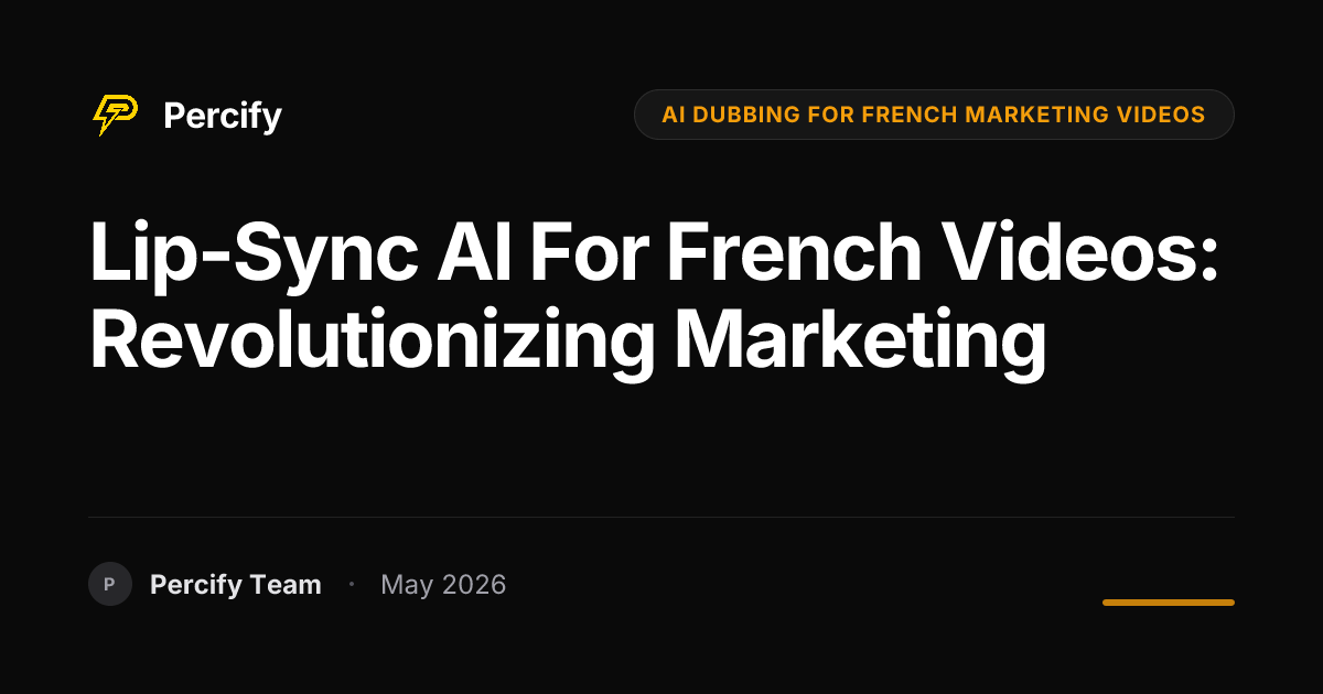 Lip-Sync AI for French Videos: Revolutionizing Marketing - Percify AI Avatar Blog Cover