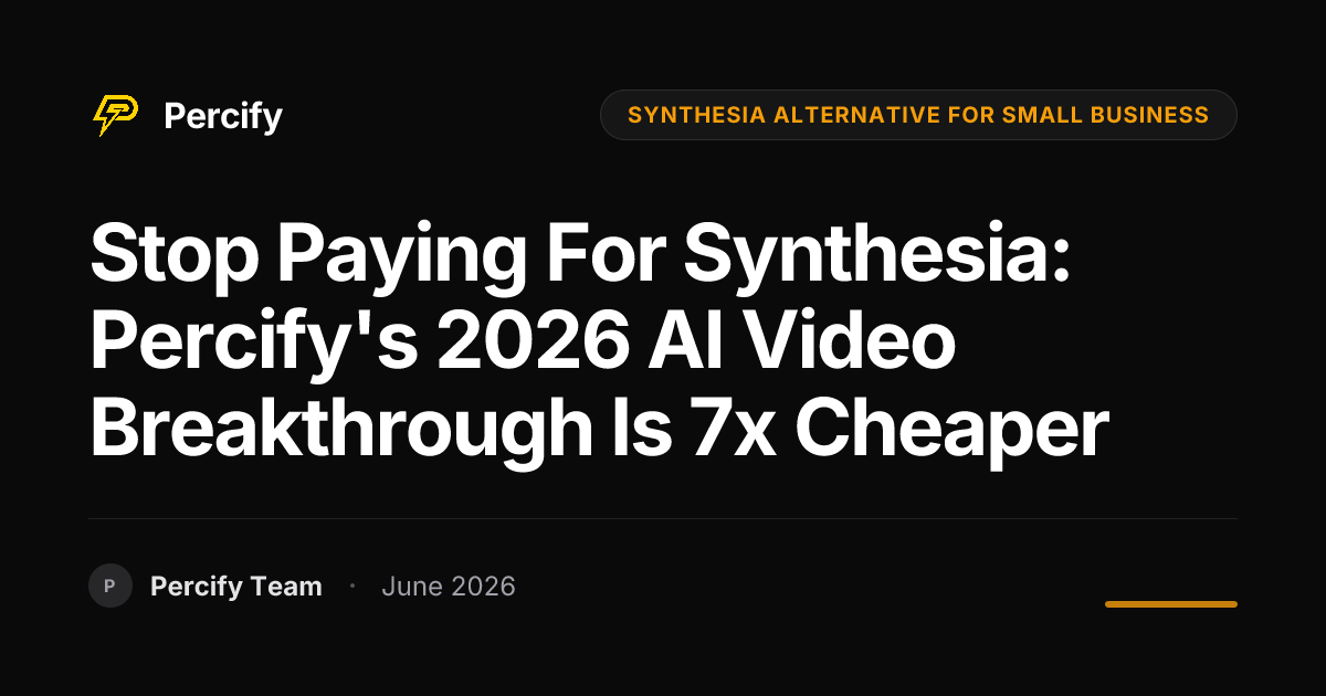 Stop Paying for Synthesia: Percify's 2026 AI Video Breakthrough is 7x Cheaper - Percify AI Avatar Blog Cover