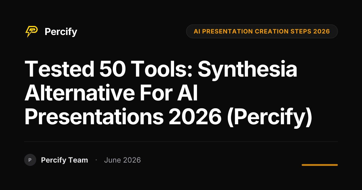 Tested 50 Tools: Synthesia Alternative for AI Presentations 2026 (Percify) - Percify AI Avatar Blog Cover