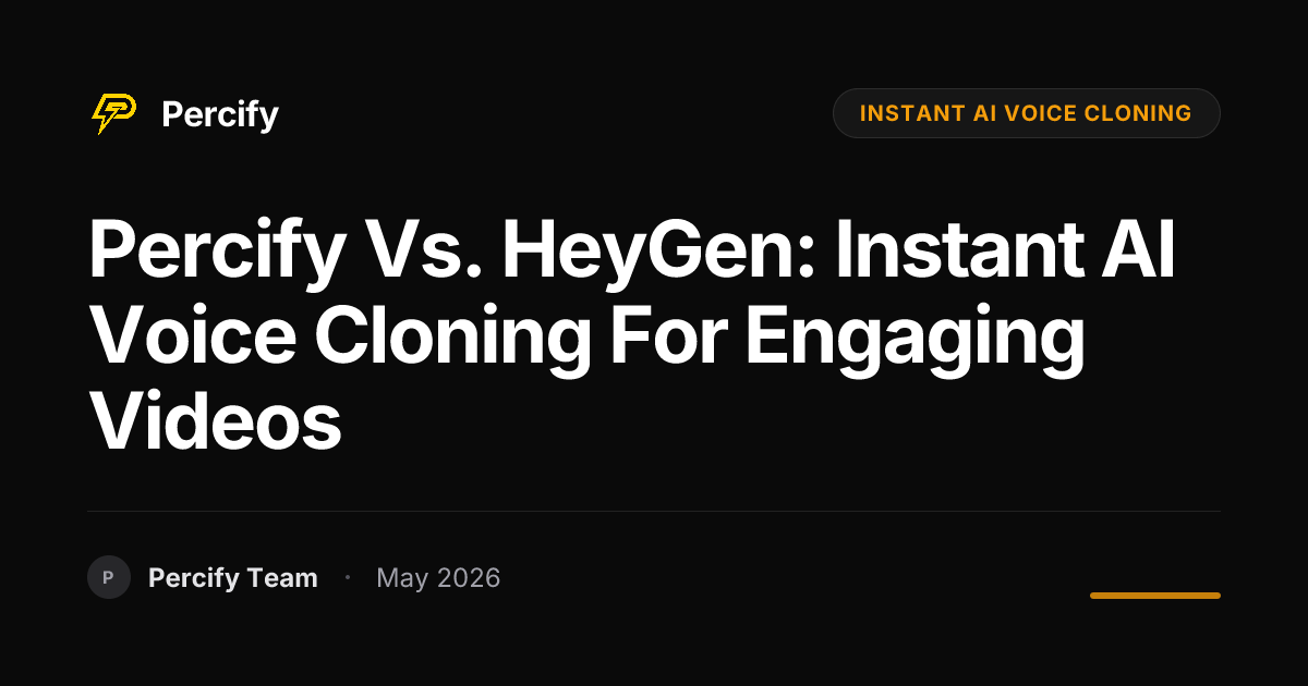 Percify vs. HeyGen: Instant AI Voice Cloning for Engaging Videos - Percify AI Avatar Blog Cover