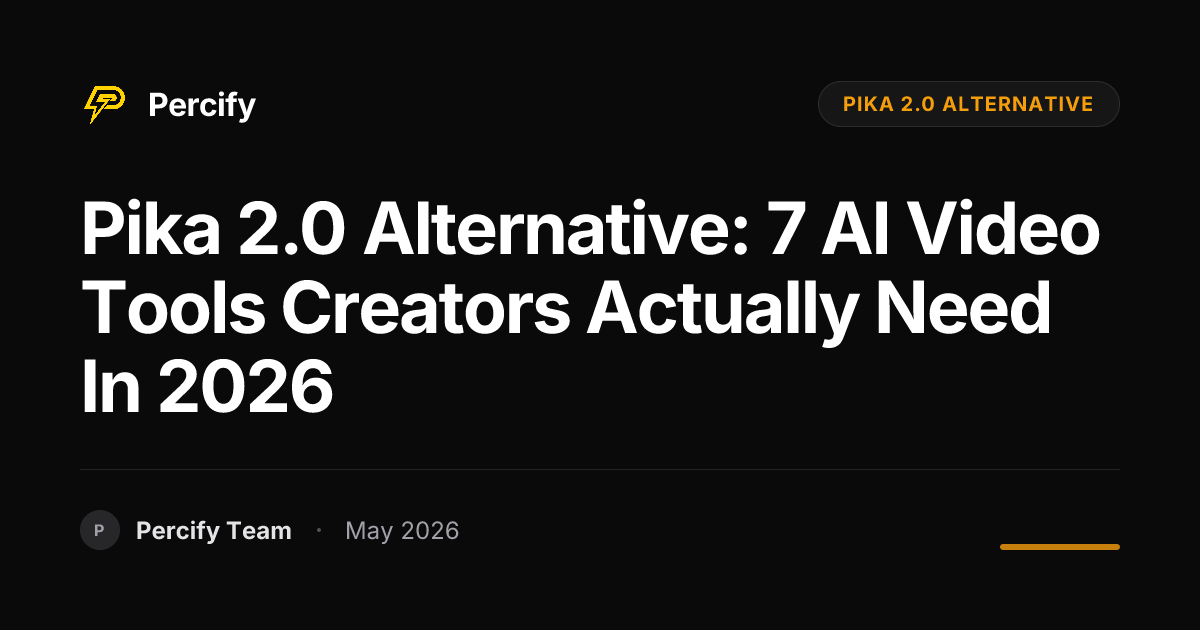 Pika 2.0 Alternative: 7 AI Video Tools Creators Actually Need in 2026 - Percify AI Avatar Blog Cover