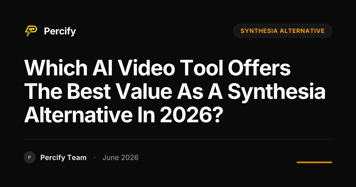Which AI video tool offers the best value as a Synthesia alternative in 2026? - Percify AI Avatar Blog Cover