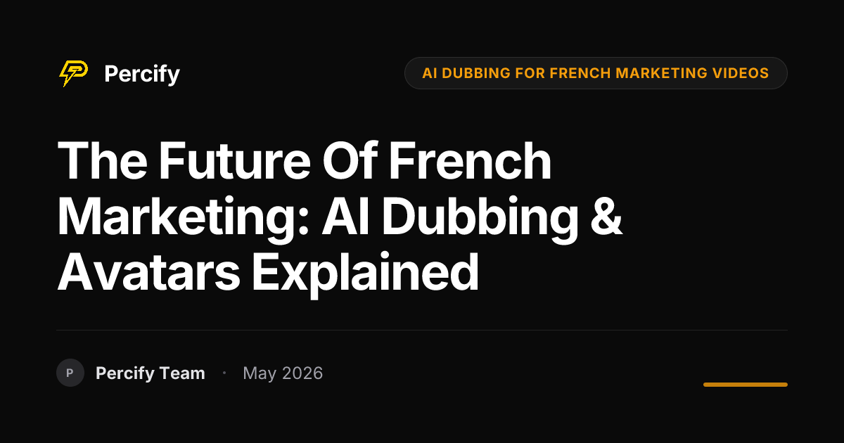 The Future of French Marketing: AI Dubbing & Avatars Explained - Percify AI Avatar Blog Cover