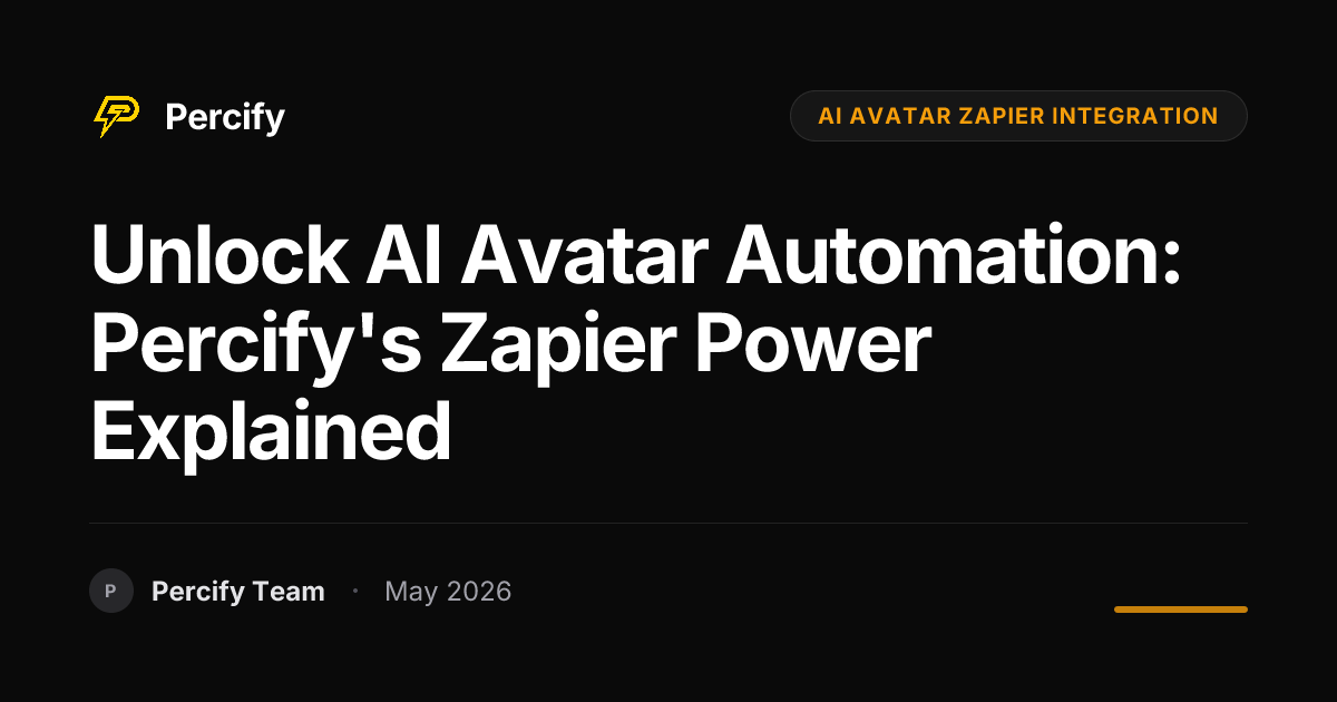 Unlock AI Avatar Automation: Percify's Zapier Power Explained - Percify AI Avatar Blog Cover
