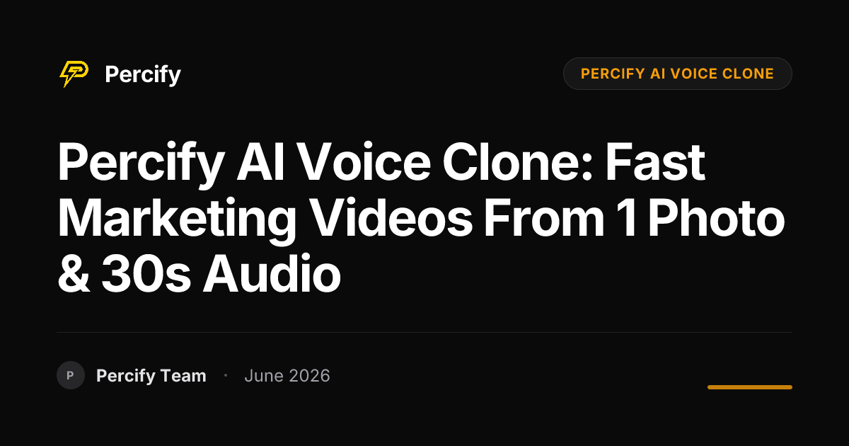 Percify AI Voice Clone: Fast Marketing Videos from 1 Photo & 30s Audio - Percify AI Avatar Blog Cover
