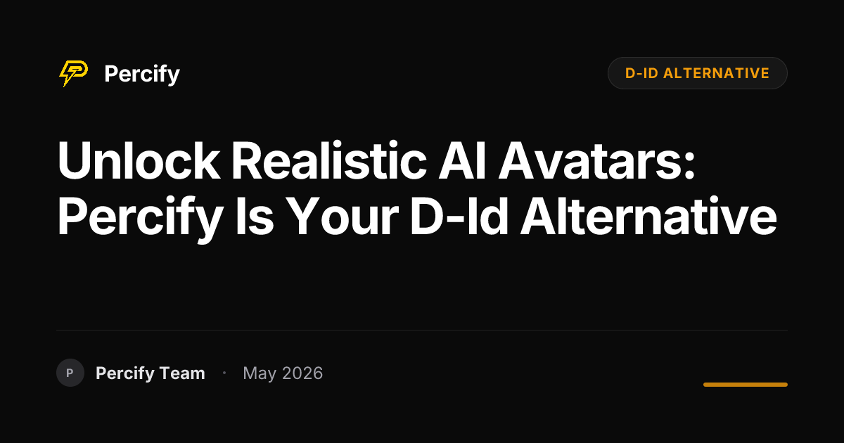 Unlock Realistic AI Avatars: Percify is Your d-id Alternative - Percify AI Avatar Blog Cover